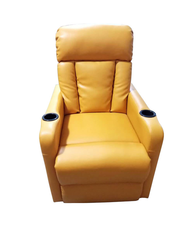 黄色い色 シアター座席ソファ GB8-05 列 LEDライトウィスカップホルダー